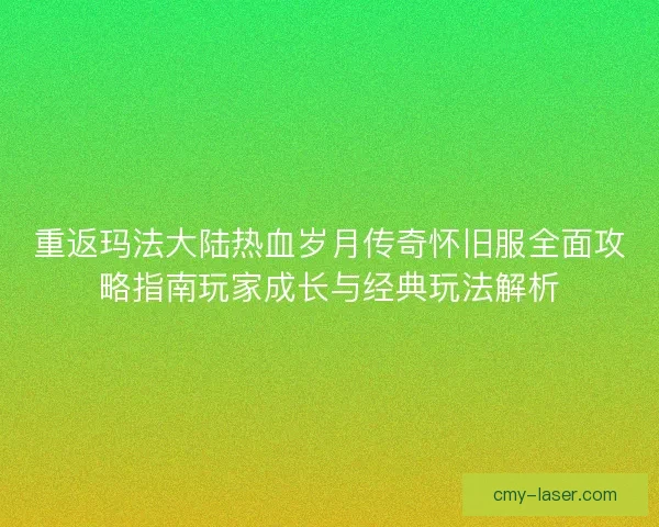 重返玛法大陆热血岁月传奇怀旧服全面攻略指南玩家成长与经典玩法解析